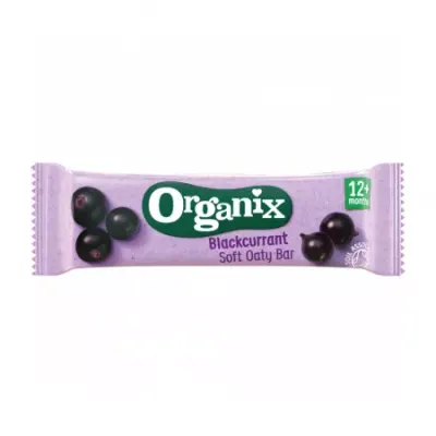 Baton ecologic Bio din ovaz integral cu mere si coacaze negre 12+ luni, Organix | 23 g