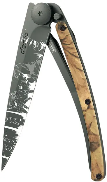 Cuțit de buzunar Deejo Brown Camo - Hunting Day, 37 g