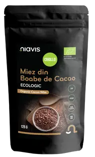 Miez din boabe de cacao ecologice, 125g, Niavis