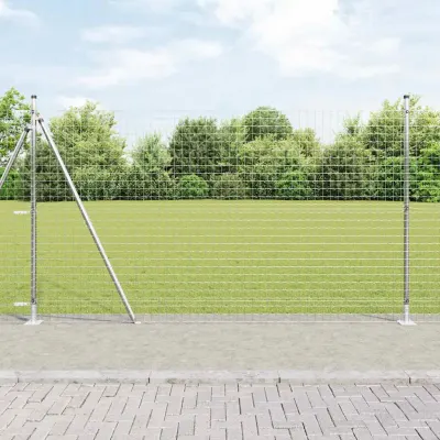 vidaXL Gard Euro Exterior cu Bază de Beton 10 x 1,6 m Oțel Galvanizat