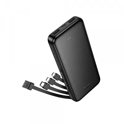 Baterie Externa HOCO J163, 10000mAh, 10W, 1 x Lightning - 1 x microUSB - 2 x USB-A - 1 x USB-C, Neagra