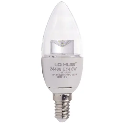 Bec LED LOHUIS, forma lumanare, E14, 6W, 30000 ore, lumina rece