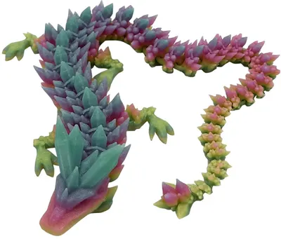 3D Print 3D Morph Lab - Dragon mediu, cristal, gradient, curcubeu, luminescent