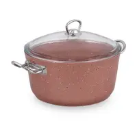 Cratiță din aluminiu înaltă cu capac Güral Porselen Classic, ø 24 cm, roz