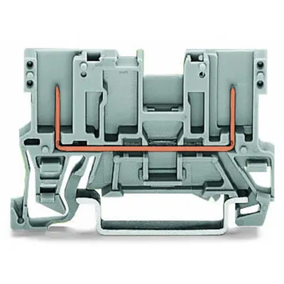 2-pin carrier terminal block; with shield contact; for DIN-rail 35 x 15 and 35 x 7.5; gray