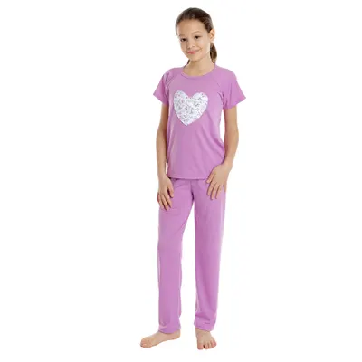Pijama fete AP2528 lila Heart, Andana | marimea 32 (5/6 ani)