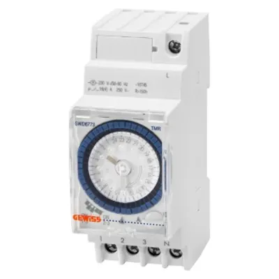 Daily Time Switch - Charge Riserve 150h - 1 Changeover Contact - 2 Module