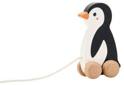 Jucărie din lemn pentru tras Lelin - Pinguin