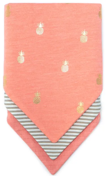 Set 3 bavete - esarfa Kiki Bibs - Pineapples