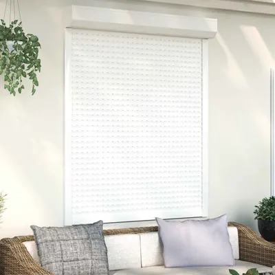 vidaXL Obturator rulant Manual Alb 120 x 150 cm Aluminiu și Poliuretan