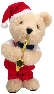 Ursuleț de pluș care dansează și cântă Raya Toys - De Crăciun, 41 cm, bej
