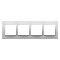 Rama cvadrupla de metal IP20/IP44(a se folosi cu DUN4 pentru IP44), inox clasic