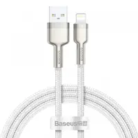 Cablu Date si Incarcare USB-A - Lightning Baseus Cafule Metal Series, 18W, 1m, Alb CALJK-A02