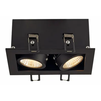 Spot incastrat, KADUX Ceiling lights, black double-headed LED, 3000K, rectangular, matt black, 38°, 15W, incl. driver