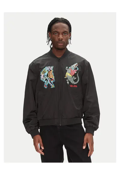 Geaca bomber barbati negru - fabricata din material rezistent
