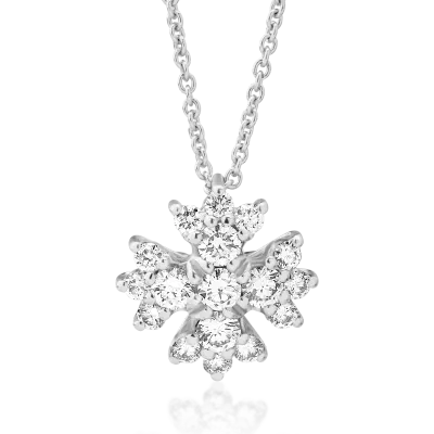 Lant cu pandantiv din aur alb cu diamante de 0.58ct