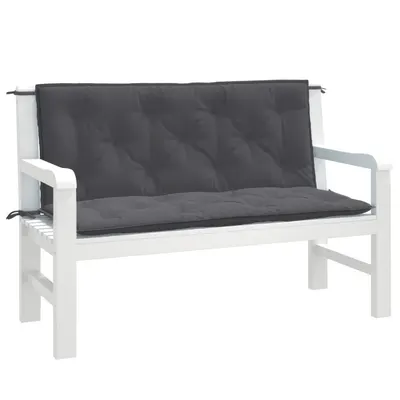 vidaXL Pernă bancă de grădină 2 buc melanj antracit 120x50x7 cm textil