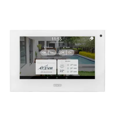Tableta panou tactil KNX cu montare perete, 7 alb