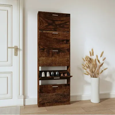Gossi pantofar, stejar fumuriu, 59x17x169 cm, lemn compozit