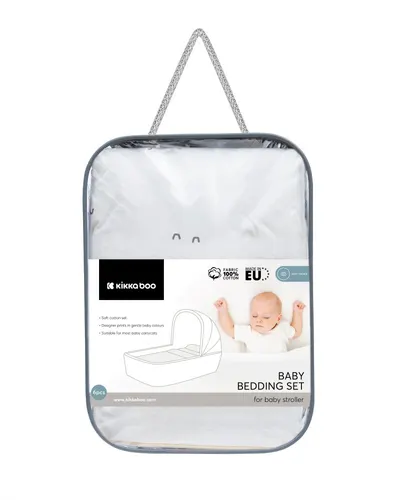 Set lenjerie copii cu 6 piese KikkaBoo Sleepy Sheep 80x40 cm din bumbac ranforce certificat OEKOTEX,compatibila patut co-sleeper sau landou,contine pernafata de pernacearceafhusa pilotapilotaprotectie impermeabila