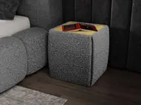 Masuta tapitata Nuvole Lux Bouclé gri inchis