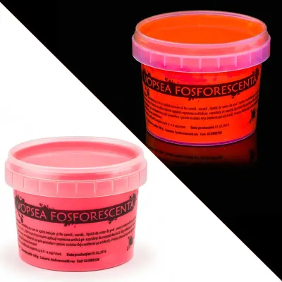 Vopsea glow in the dark fosforescenta care lumineaza roz