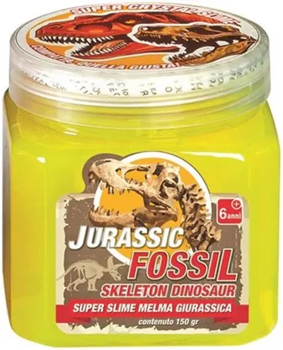 Figurină RS Toys Jurassic - Mini fosilă de dinozaur cu slime, galben
