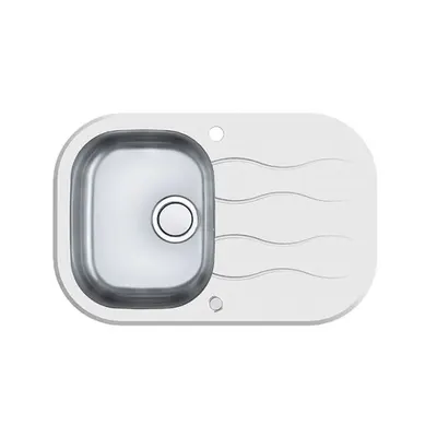 Chiuveta bucatarie inox si sticla securizata alba Alveus Wave 20