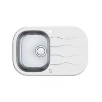 Chiuveta bucatarie inox si sticla securizata alba Alveus Wave 20