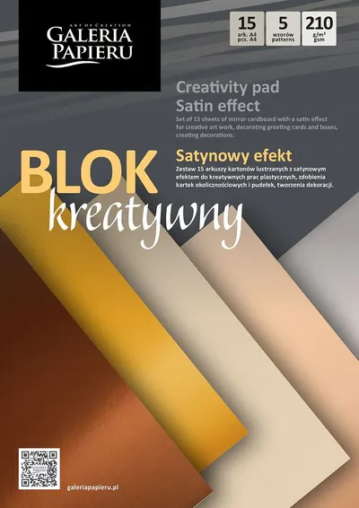 Bloc decorativ Galeria Papieru - Satin Effect, A4, 15 foi