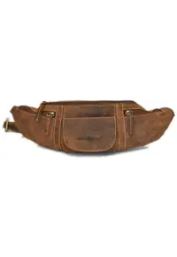 Borseta unisex piele naturala maro antichizat 37 x 11 cm - Vintage -