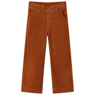 Pantaloni copii din velur, coniac, 92