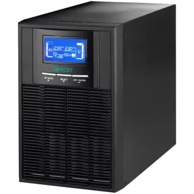 UPS Spacer Online SPUP-2000D-OLT01, 2000VA/1800W, AVR, Sinusoida Pura, LCD, 3 prize Schuko