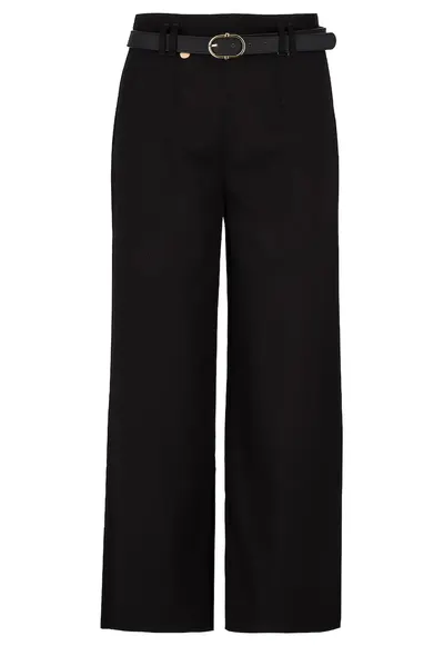 Pantaloni din material cu picior lat - Comfort Fit - R-Hus - negru - Negru
