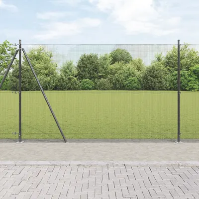 Gossi set stalpi pentru gard set de 2 gri metal, pvc 25 x 1.5 m