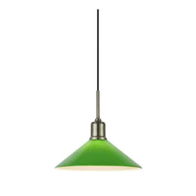 Lustră verde/alămie cu abajur din sticlă ø 25 cm Vela – Markslöjd
