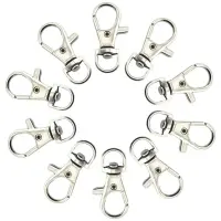 Carabină breloc cu clapetă si cap rotativ - argintiu (set 100 buc) - Default Title