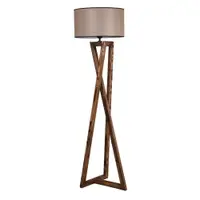 Lampadar maro cu abajur textil (înălțime 149 cm) Maçka – Opviq lights