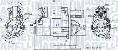 Electromotor (12v, 1,2kw) Potrivit Hyundai Coupe Ii, Highway, Santa Fe I, Sonata Iv, Trajet, Tucson, Xg; Kia Carnival Ii, Magentis I, Opirus, Sportage Ii 1.6-3.5 06.98