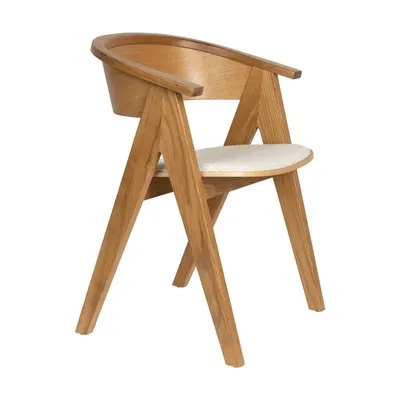 Scaun de living în culoare naturală cu cotiere tapițat NDSM – Zuiver
