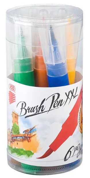 Carioci cu o perie ICO XXL - 10 culori, tub