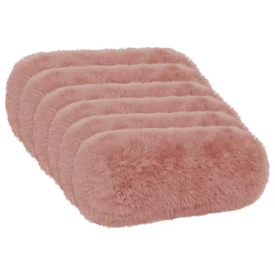 vidaXL Husă pentru pernă 6 pcs HEERLEN Roz Ø 15 x 40 cm Fleece PV