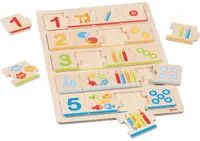 Puzzle educațional din lemn Goki - Învață numerele, 20 piese