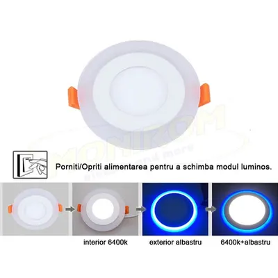 Spot Led TC ingropat 3w 3w/6400k albastru – rotund
