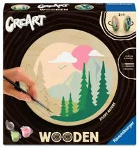 Set de pictat după numere Ravensburger CreArt Wooden - Peisaj forestier
