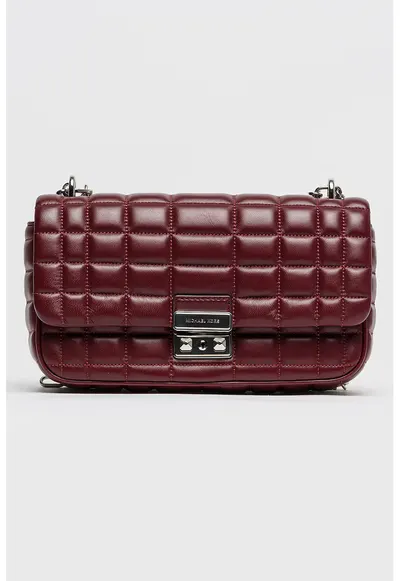 Geanta matlasata din piele Tribeca - Violet