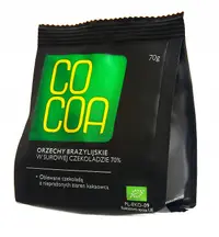 Nucă braziliană organică în ciocolată crudă, 70%, 70 g, Surovital