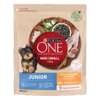 PURINA ONE MINI Dog Junior, Pui si Orez, hrana uscata pentru caini, 800 g