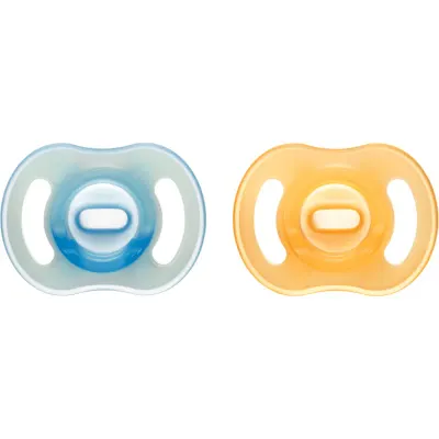 Tommee Tippee Ultra Light Night suzetă 6-18m Orange/ Blue 2 buc