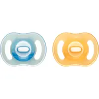 Tommee Tippee Ultra Light Night suzetă 6-18m Orange/ Blue 2 buc